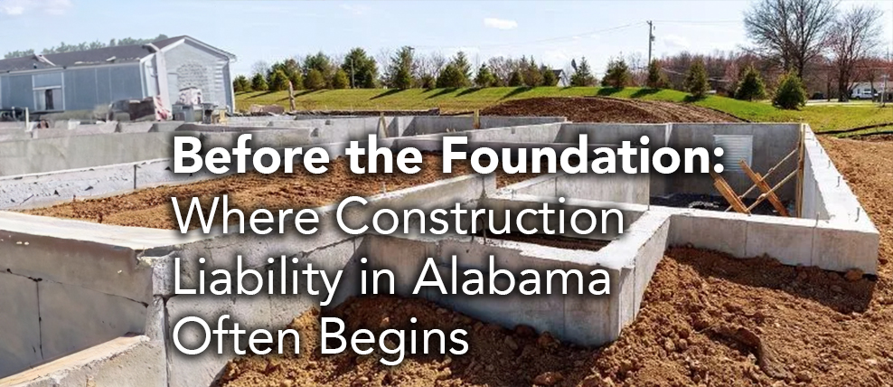 Before the Foundation: Where Construction Liability in Alabama Often Begins
